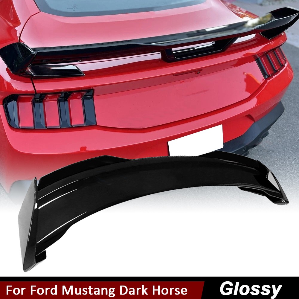 For Ford Mustang Dark Horse 24UP Glossy Black Rear Trunk Spoiler Highkick Wing