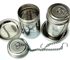 2 Pack Tea Infuser for Loose Tea, Extra Fine Mesh Tea Strainers with Drip Trays