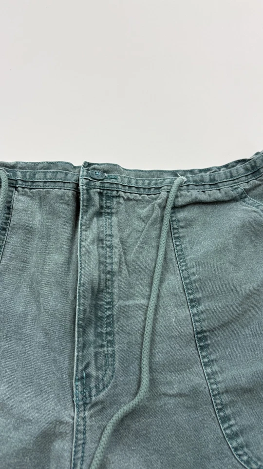 复古 Weekender 短裤男式 38 绿色棉旅行抽绳 90 年代 — 第 3/4 张图片