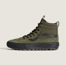 Vans Original Sk8-Hi Waterproof Insulated Shoes in Green and Black Limited Stock