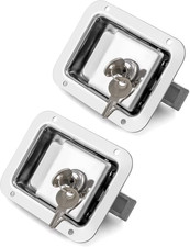 2 Pack Stainless Flush Mount Trailer Door Latch Locks w/4 Keys for Toolbox  RVs