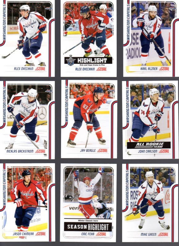 2011-12 Score WASHINGTON CAPITALS Team Set (17 cards)