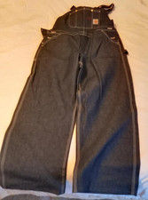 Carhartt Mens Dark Wash Denim Bib Overalls Size 40x30 R08 DNM Denim NWT