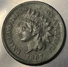 1867 Indian Head Cent (AU+ Details, Environmental Damage)