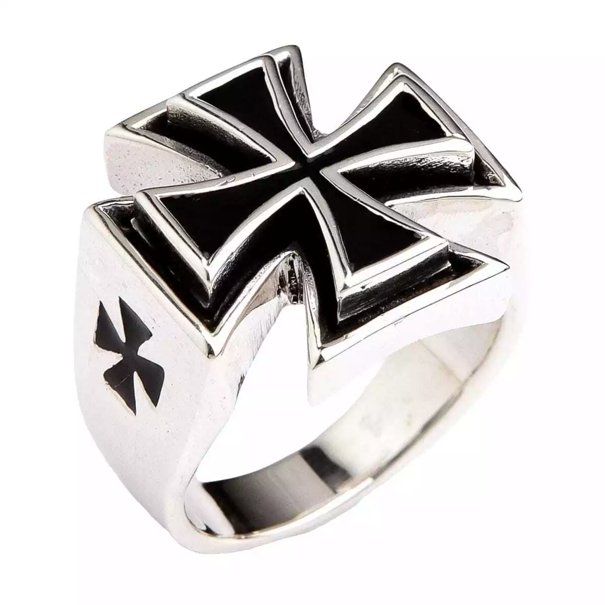 Sterling silver iron cross best sale ring