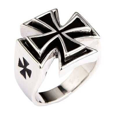 Solid 925 Sterling Silver Men's Iron Cross Biker Ring | eBay Solid 925 Sterling Silver Men's Iron Cross Biker Ring | eBay