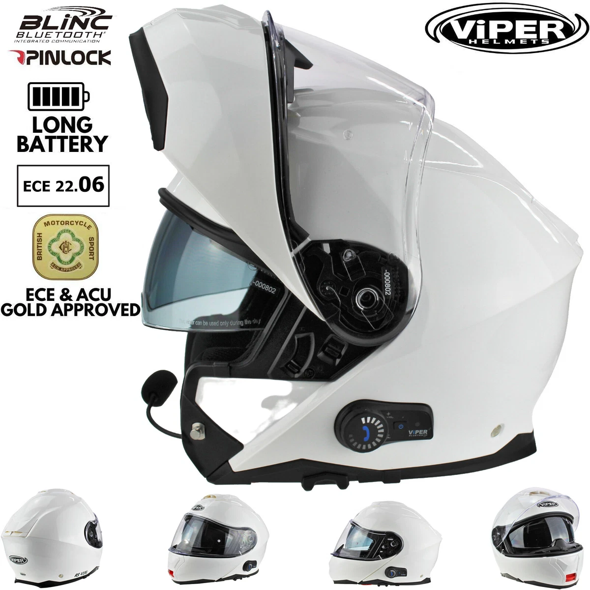 ORIGINE Casco Moto Modulare Bluetooth Omologato ECE Voice Dial Casco Moto Chiamata Vivavoce 22-06