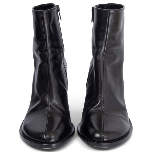 67153 auth ANN DEMEULEMEESTER black leather LISA Ankle Boots Shoes 37 - Picture 2 of 6