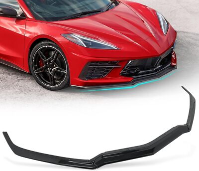 Carbon Flash Front Spoiler Lip Splitter For Chevy Corvette C8 2020-2025 ST Z51