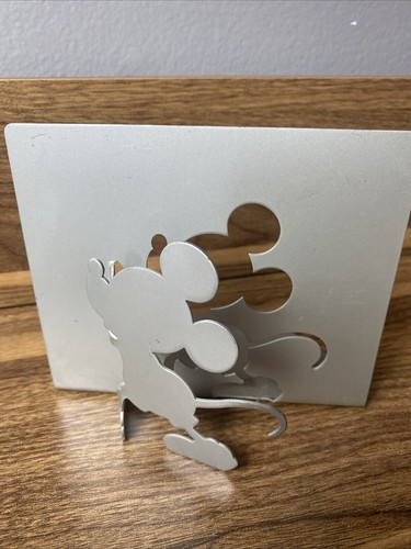 Disney Mickey Mouse Die Cut Silver/gray Bookends - Picture 2 of 4