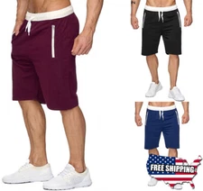 Man's Casual Sweat Shorts Sport Pants Slim-Fit Summer Beach Gym Fitness Workout