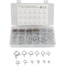 285Pcs Double Wire Spring Clips / Silicone Hose Pipe Air Fuel Band Tube Clamp