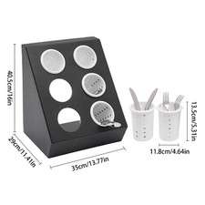 6-grid Stainless Steel Knife Fork Storage Rack Modern Restaurant Utensil Holder