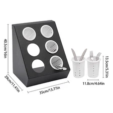6-grid Stainless Steel Knife&Fork Storage Rack Modern Restaurant Utensil Holder