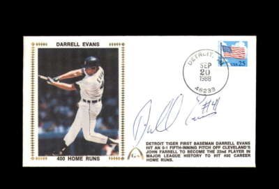 Darrell Evans Signed 1988 First Day Cover Cache FDC Autograph