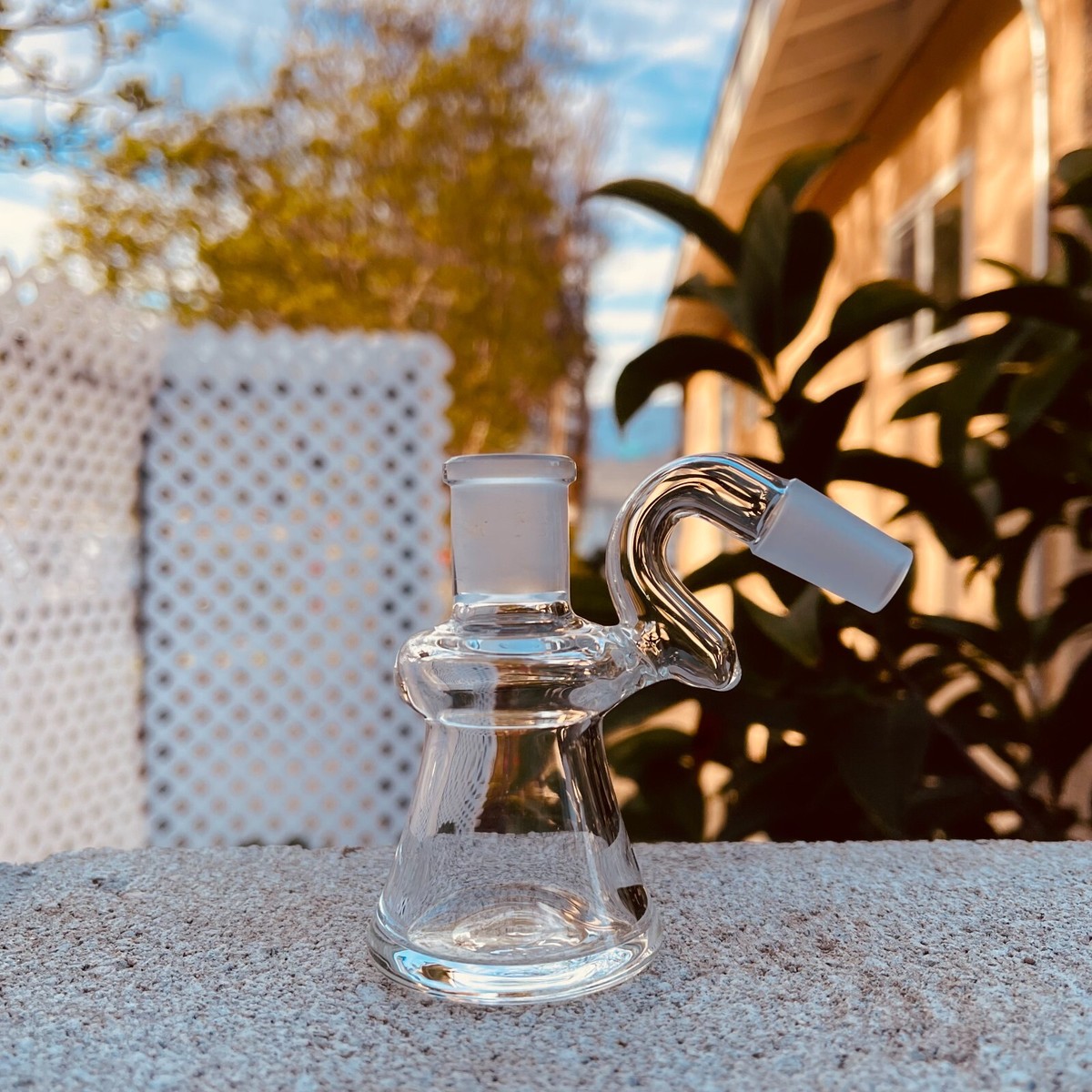 Mini 3-Inch 14mm 45° Dry Ash Catcher – Clear Glass Bong Bubbler Attachment