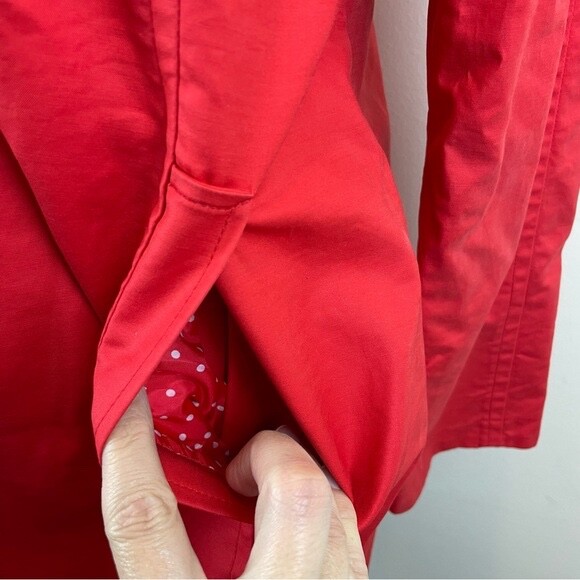 Pendleton Solid Red Polka Dot Lining Collared But… - image 7
