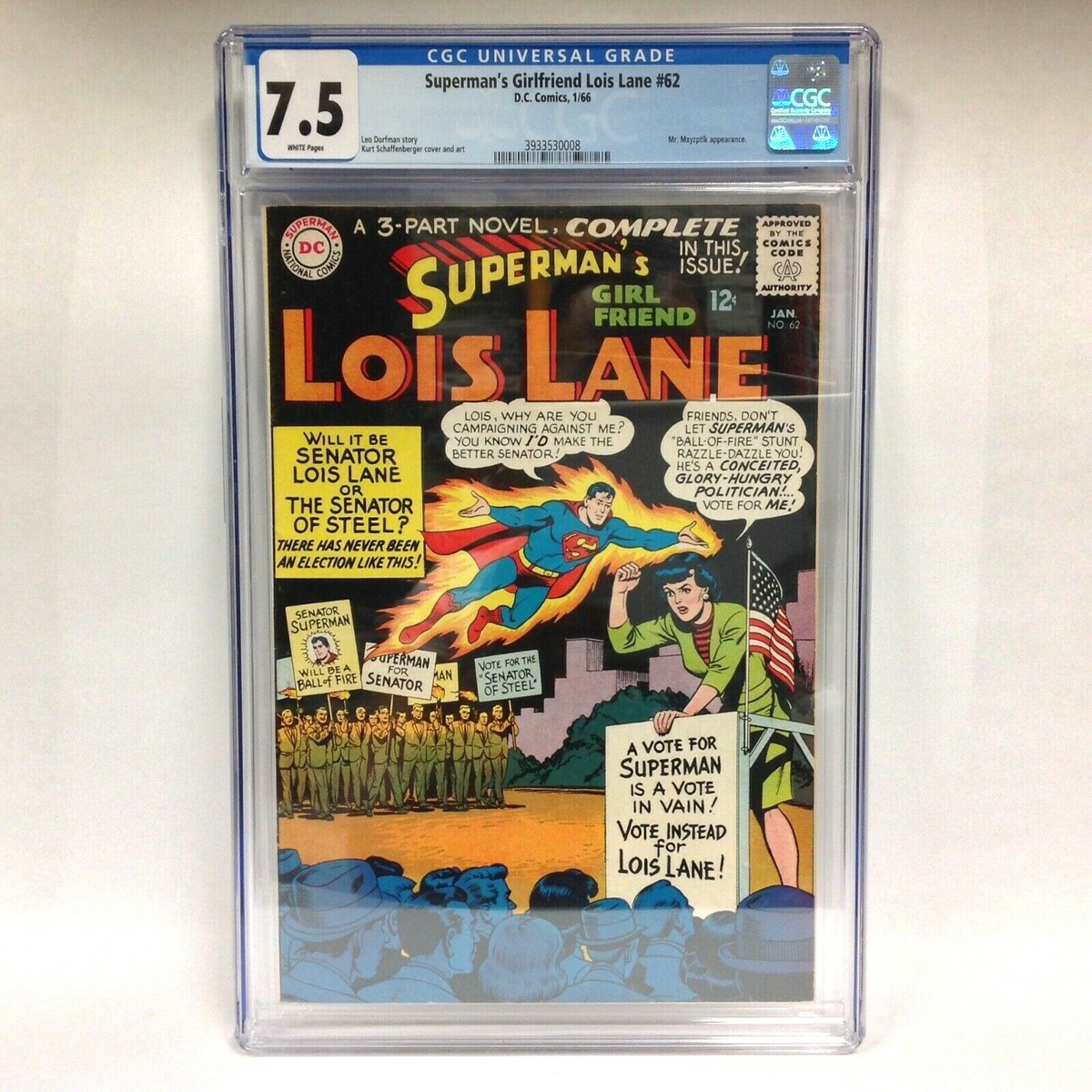 Superman's Girlfriend Lois Lane #62 CGC 7.5 White Pages Mr