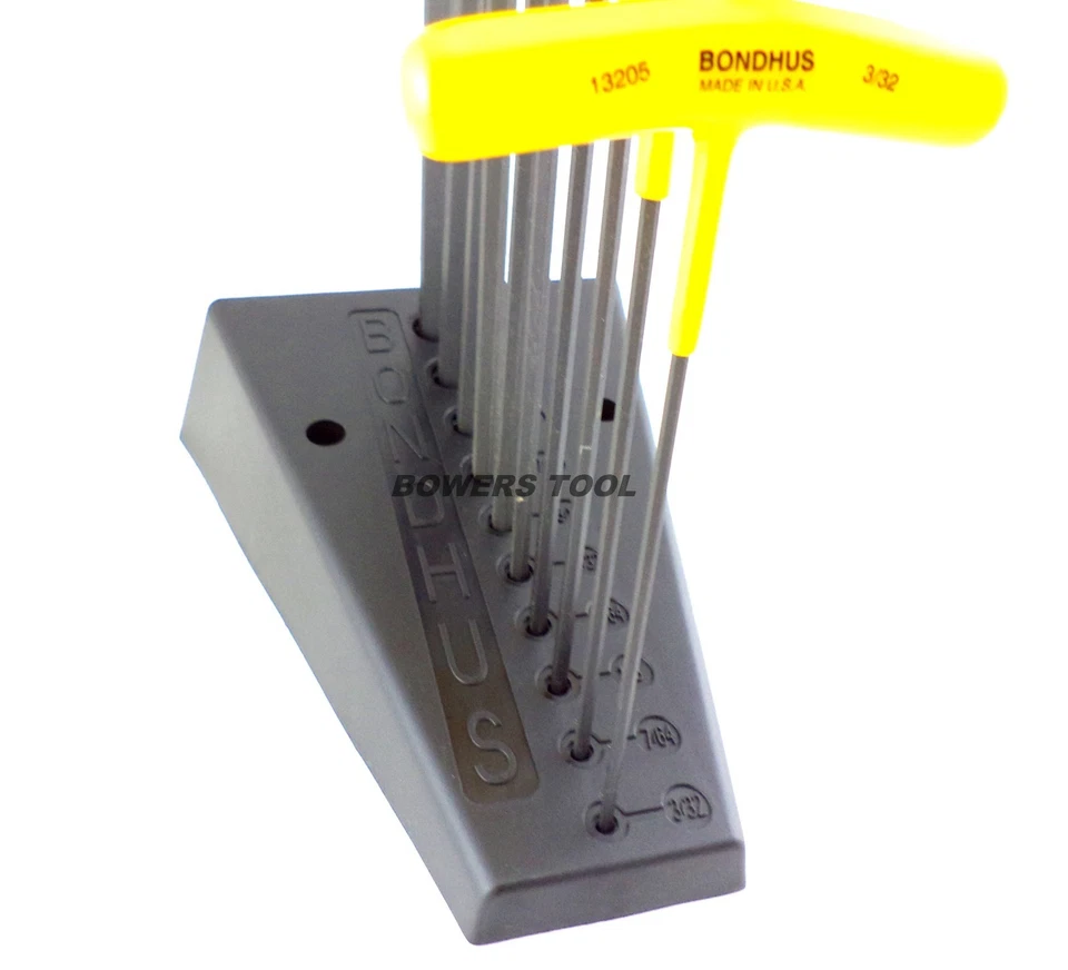 Bondhus T Handle Ball End Hex Wrench Set SAE Standard Inch MADE IN USA 13190 - Image 4 of 4