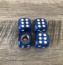 4X Navy Blue Pearl Dice Tire Wheel Valve Stem Caps Bicycle Bike Car Truck