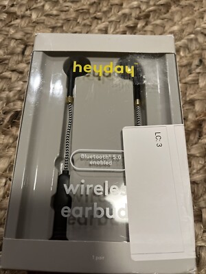 Heyday Bluetooth 5.0 Wireless Earbuds Headphones Black NEW