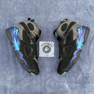 Nike Air Jordan Retro 8 Retro Aqua 2015 Size 9 305381-025 Black Purple Blue  888410239575 | eBay