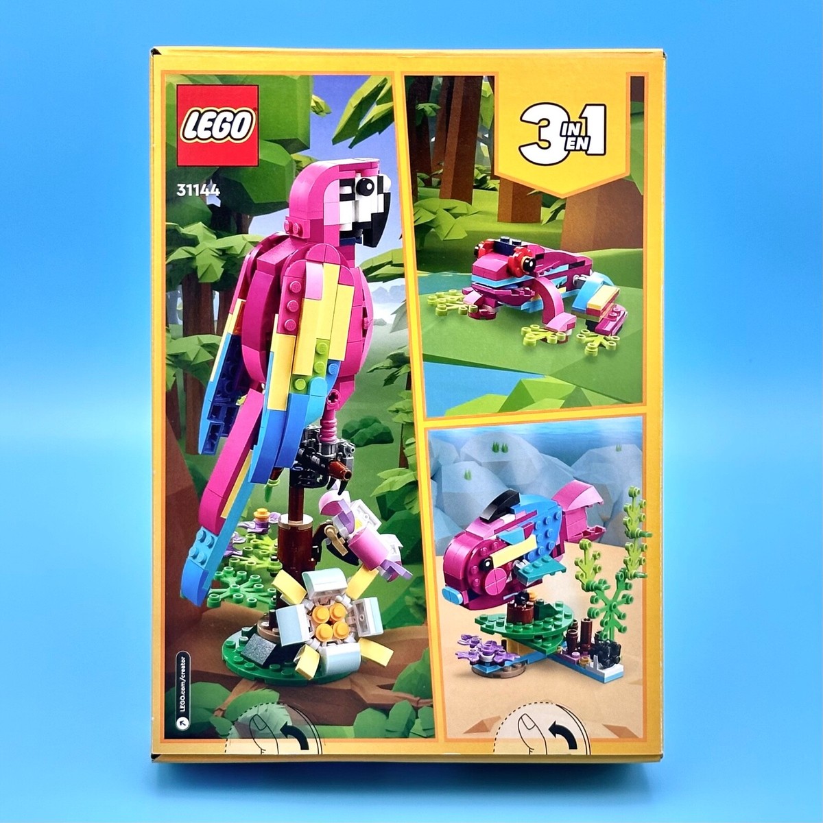 LEGO Creator 3 in 1 Exotic Pink Parrot (31144) Colorful Bird Fish