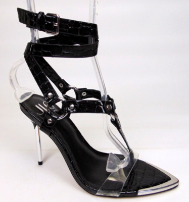 NEW! JLO by Jennifer Lopez Womens Donel Black Ankle Strap Heels Sandals Size 6.5
