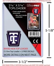 TOP LOADER STICKERS PANINI Cards PANINI TOTALLY CERTIFIED CARDS FREE TC DECALS!