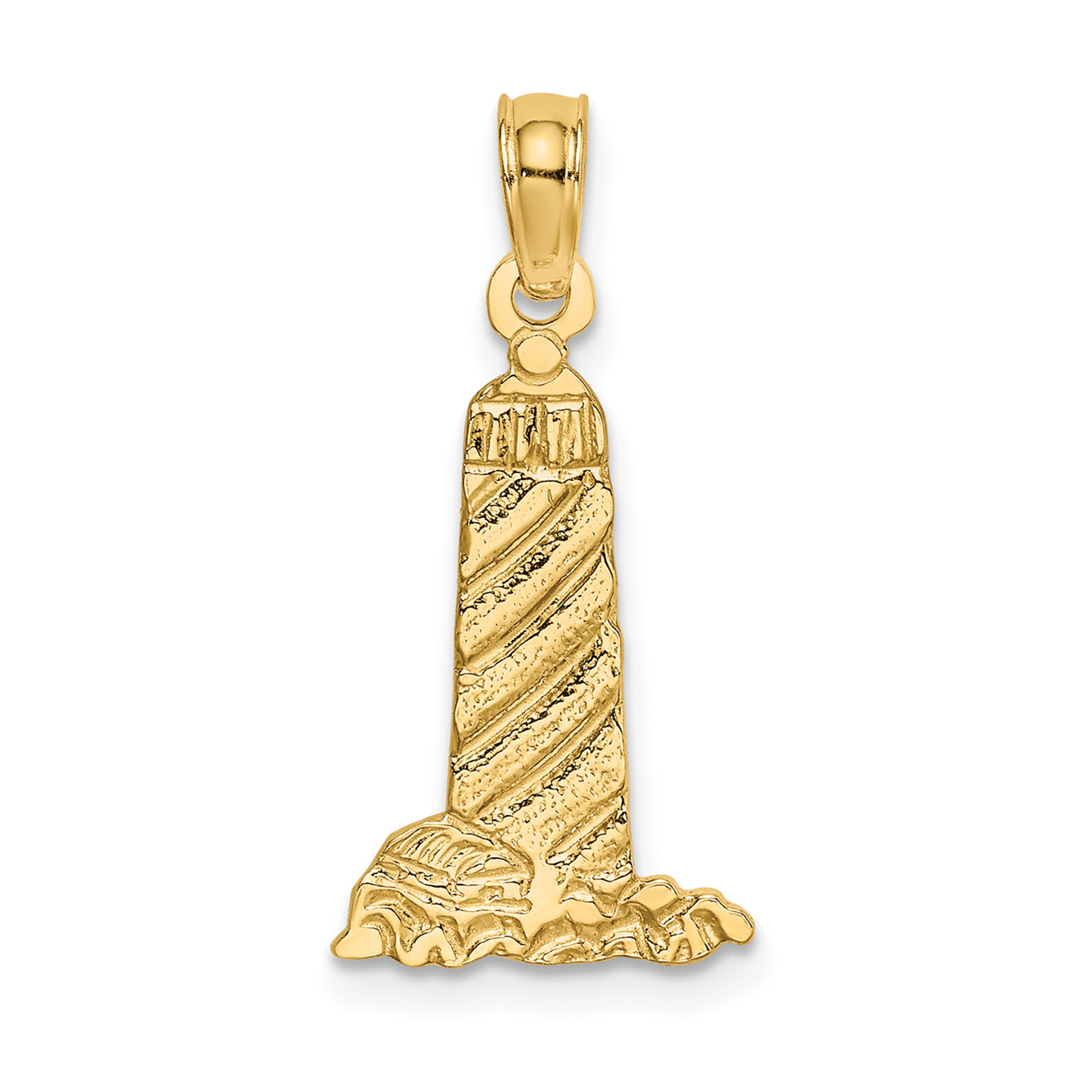 Avariah Solid 10K Yellow Gold Small Lighthouse W/Building Charm - 20.9mm