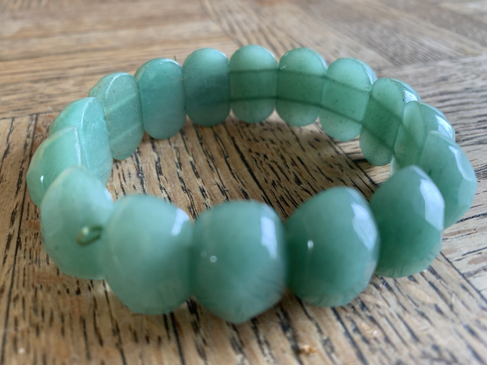 Amazonite Oval Gemstone Double Drill Stretch Bang… - image 7