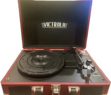 Vintage 3-Speed Bluetooth Portable Suitcase Record Player with Built-in Speakers