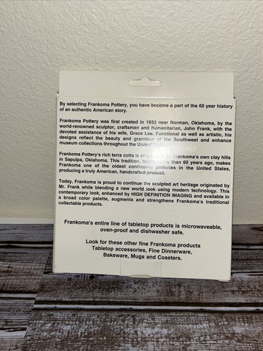 Frankoma Terracotta & White Welcome Friends Coaster Trivet MCM Retro Home Decor - Picture 3 of 4