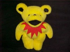 12" Yellow Jointed Grateful Dead Plush Stuffed Bear 1990 Liquid Blue Rare