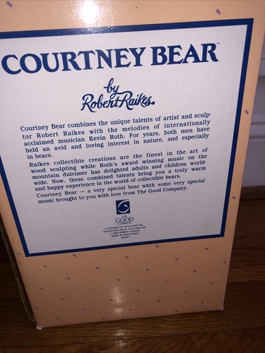 Robert Raikes 1990 Courtney Bear Wooden Face Doll Music Cassette/certificate Box - Picture 16 of 16