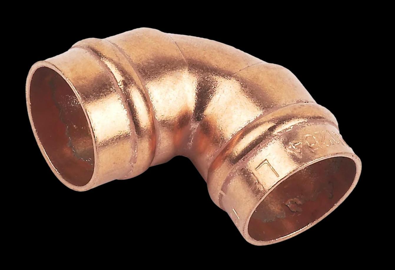 5 Pack FLOMASTA Solder Ring 15mm End Feed Equal 90° Copper Elbows Bends