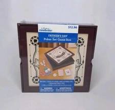 Poker Chips Cards Dice Set Game Box New Father's Day Gift Idea 