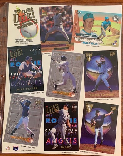 1993 Fleer Ultra Series 2 Baseball Promo Sheet Free Shipping