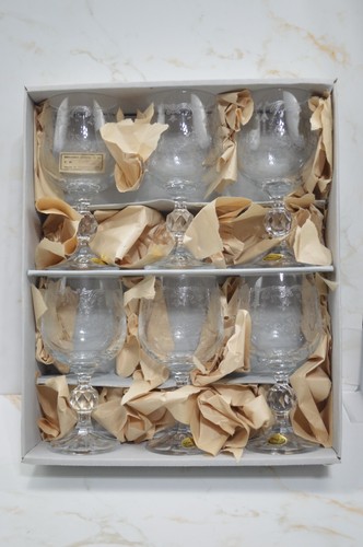 Cascade Fine Lead Crystal Champagne Bohemia Glasses ~ Set Of 6 New - Picture 3 of 7
