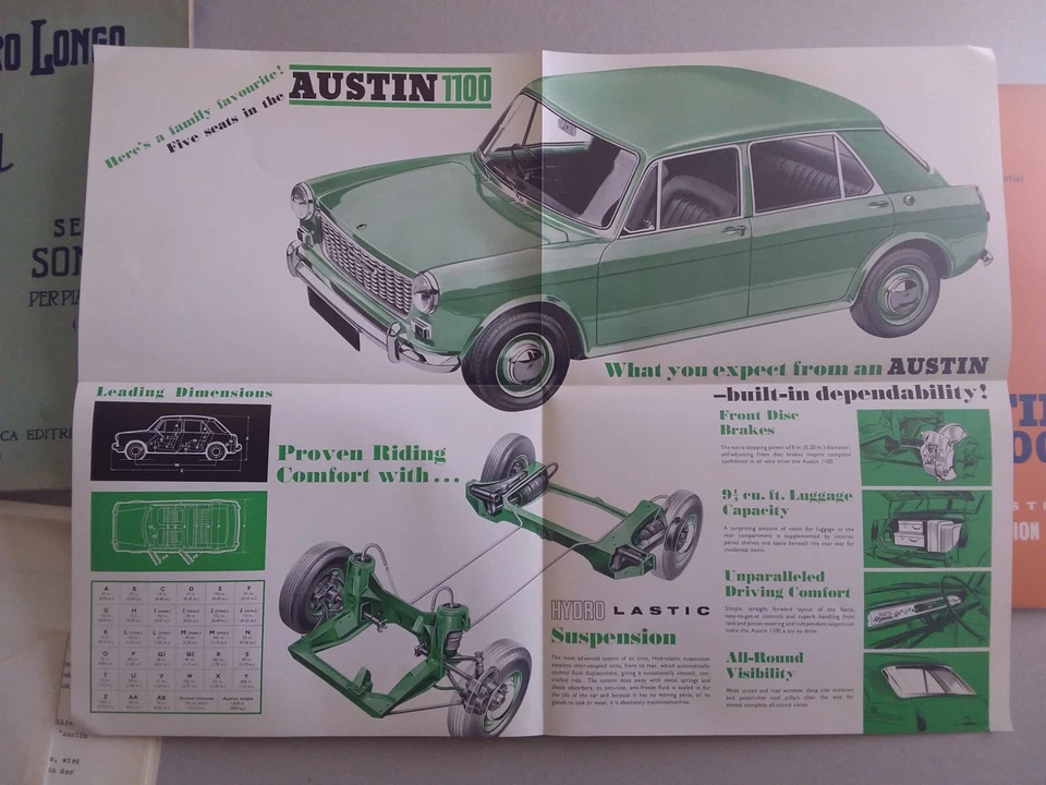 1963 AUSTIN 1100 SOSPENSIONI HIDROPNEUMATICHE HYDROlastic NOTIZIE CONFIDENZIALI - Immagine 2 di 4