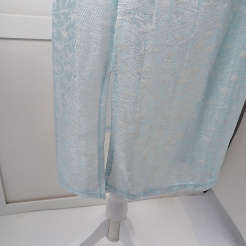 Vintage Sheer Tunic Womens 7/8 Blue Short Sleeve Embroidered Lisa Jo *SMALL SPOT - Picture 7 of 14