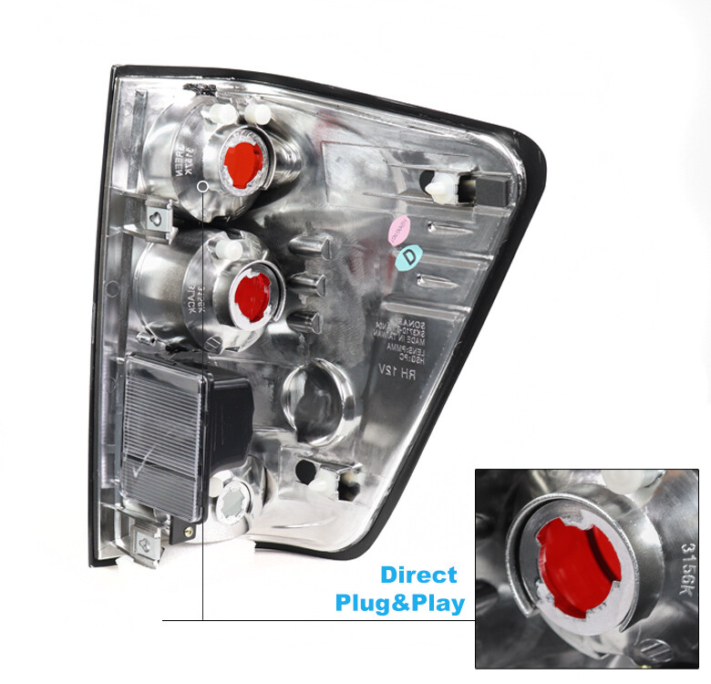 Pair Of Black/Smoke Tail Brake Lights For 2004-2015 Nissan Titan Pickup – LH+RH Set
