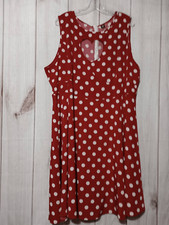 Shein Dress Ladies 4xl Read Measurements Red White Polka Dot Midi Sleeveless Cut