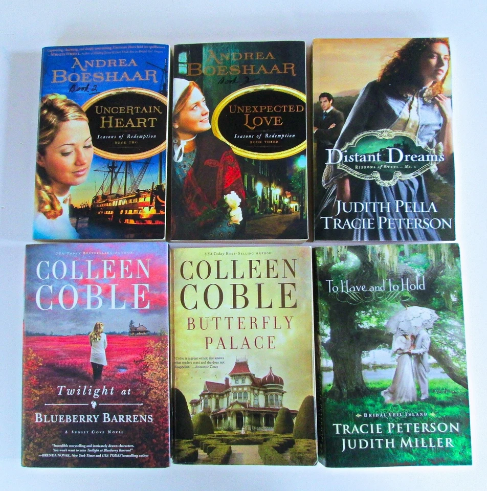 Womens Christian Fiction, Romance Historic Modern Mix, Lot of 6 Coble Peterson Foto 2 de 4