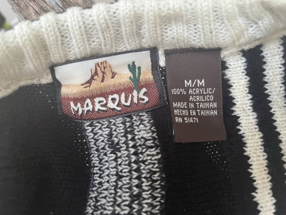 Cárdigan Suéter Vintage Años 90 Marqués Patrón Texturizado Grunge Rock Talla M/L coogi Foto 4 de 4