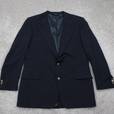 Jos. A. Bank Blazer Men 46L Blue Wool/Cashmere Blend 2 Button Sports Jacket Coat