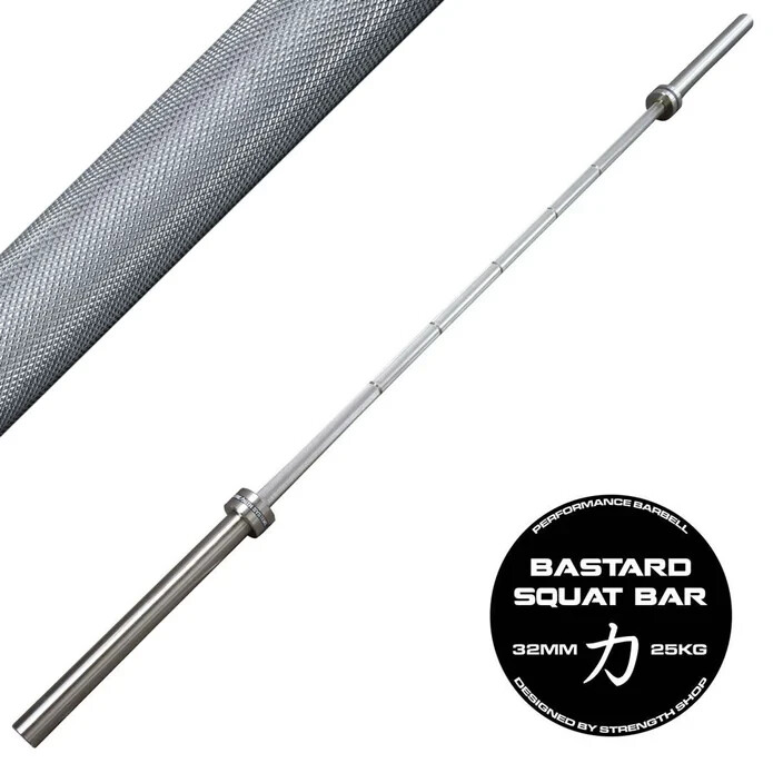 Strength Shop Bastard Squat Bar with Chrome Shaft - Fully Knurled (Powerlifting)