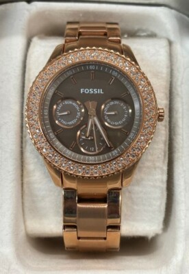 Fossil ES3502 Stella Brown Dial Rose 