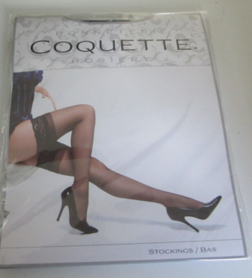 #ad One Coquette Black Stay up thigh high Stockings Lace top Fits Most Style 1750 $12.95