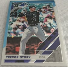 2019 Optic Baseball Trevor Story Colorado Rockies Carolina Blue & White Prizm